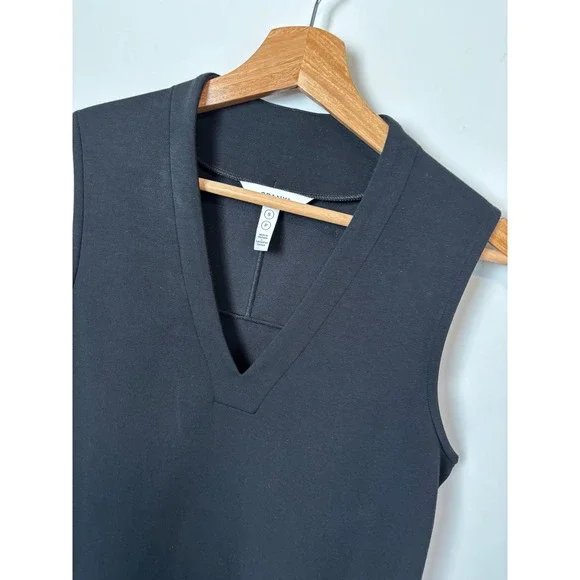 Spanx AirEssentials Sleeveless V-Neck Dress Black Shift Pocket LQ01S2PTFLC726G S - Picture 3 of 8